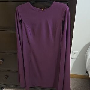 Calvin Klein Plum Long-Sleeve Sheath Dress